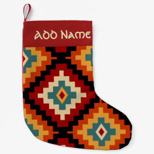 Petite Chaussette De Noël Motif roumain traditionnel d'art populaire