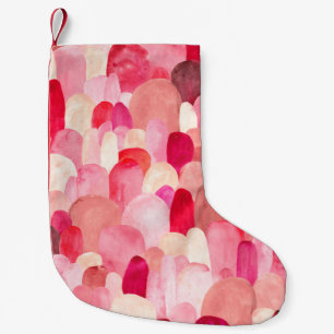 Petite Chaussette De Noël Motif sans charme de taches roses, rouges et beige