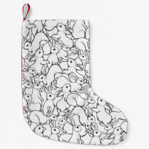Petite Chaussette De Noël Motif sans couture, arrière - plan avec des lapins