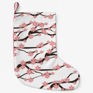 Petite Chaussette De Noël Motif sans couture avec cerise fleurie sur un b bl