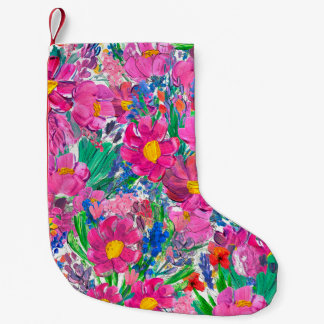 Petite Chaussette De Noël Motif sans couture avec de Belles fleurs. Aquarell