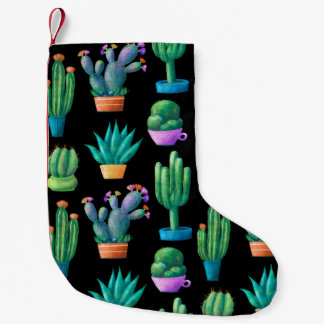 Petite Chaussette De Noël Motif sans couture avec de mignons cactus colorés,