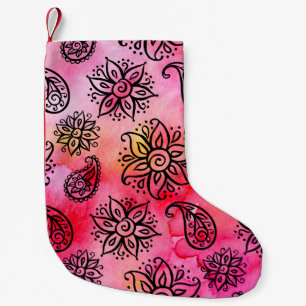 Petite Chaussette De Noël Motif sans couture avec dec ethnique ornemental fl