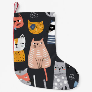 Petite Chaussette De Noël Motif sans couture avec des chatons mignons dans u