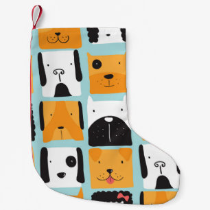 Petite Chaussette De Noël Motif sans couture avec des chiens mignons.