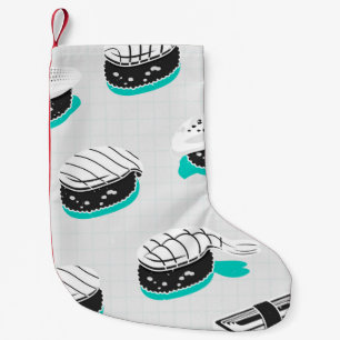 Petite Chaussette De Noël Motif sans couture avec des sushis nigiri