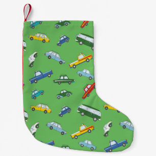 Petite Chaussette De Noël Motif sans couture avec des voitures à main retro