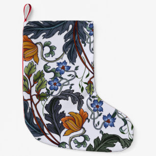 Petite Chaussette De Noël Motif sans couture avec fleurs dans le style art d