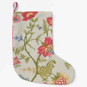Petite Chaussette De Noël Motif sans couture avec fleurs décoratives stylisé