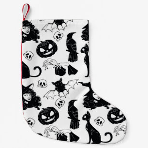 Petite Chaussette De Noël Motif sans couture avec Halloween joli main dessin