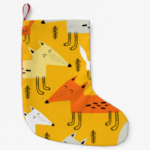 Petite Chaussette De Noël Motif sans couture avec renard de dessin animé, él
