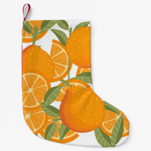 Petite Chaussette De Noël Motif sans couture d'agrumes oranges jaunes fruits