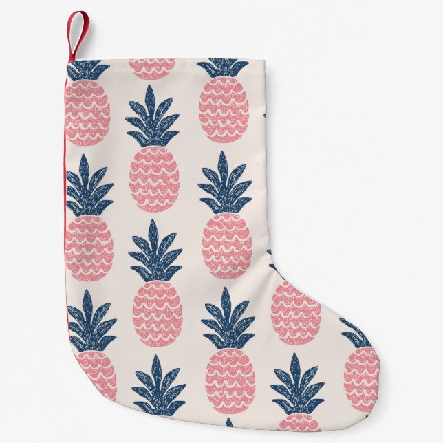 Petite Chaussette De Noël Motif sans couture d'ananas amusant (Devant)