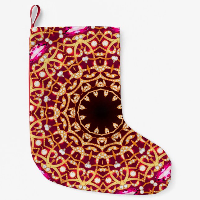 Petite Chaussette De Noël Motif sans couture de luxe mandala broch (Devant)