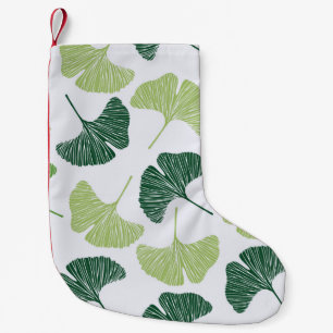 Petite Chaussette De Noël Motif sans couture Green ginkgo biloba 