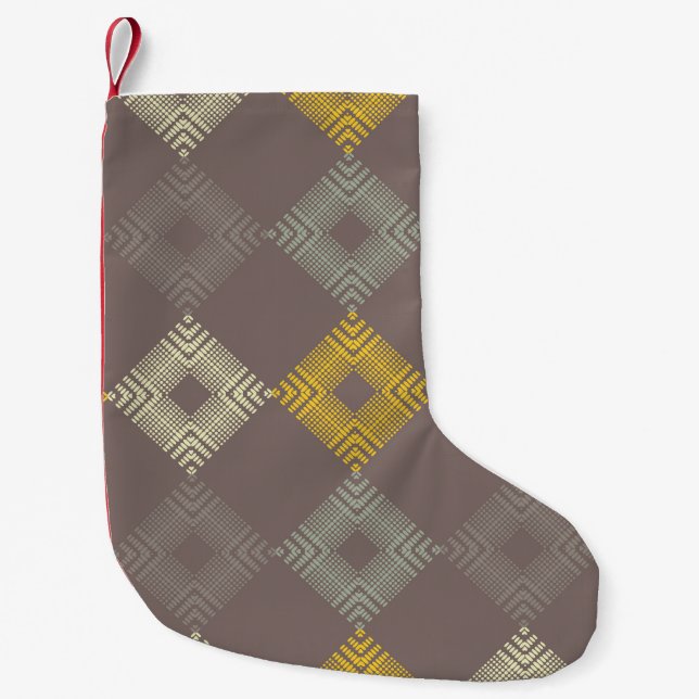 Petite Chaussette De Noël motif sans couture pois. Mosaïque de figu ethnique (Devant)