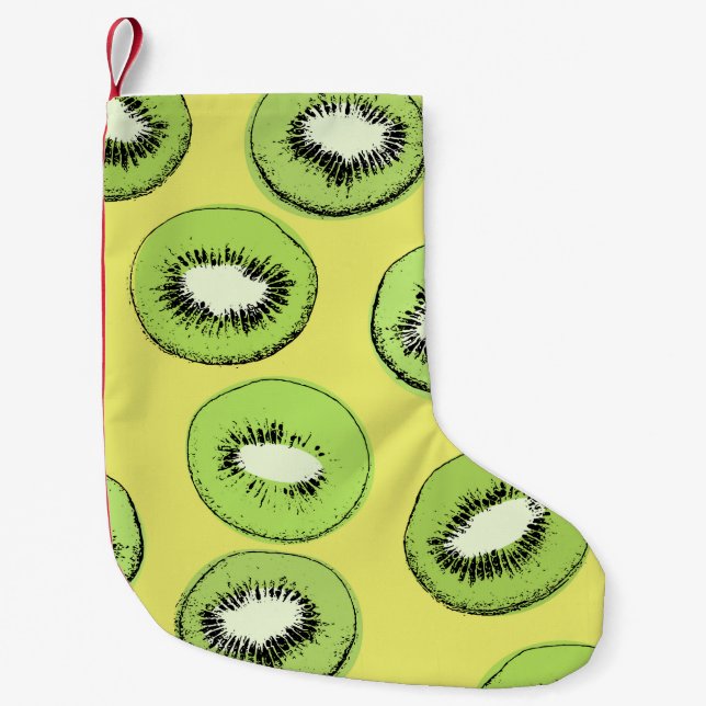Petite Chaussette De Noël Motif sans soudure aux fruits Kiwi, arrière - plan (Devant)
