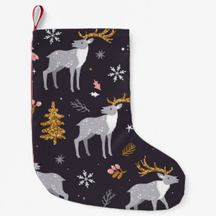 Petite Chaussette De Noël motif sans soudure avec rennes, sapins et sapins