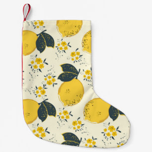 Petite Chaussette De Noël Motif sans soudure en agrumes avec citron jaune co