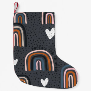 Petite Chaussette De Noël Motif sans soudure enfant avec arc-en-ciel dessiné