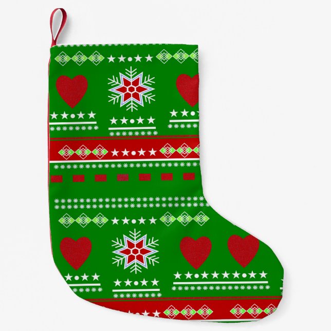 Petite Chaussette De Noël Motif scandinave (Devant)
