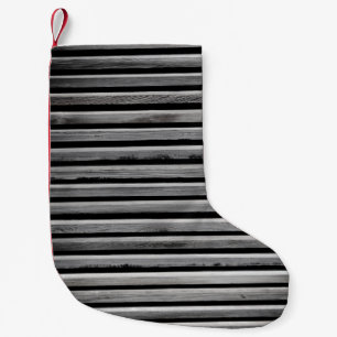 Petite Chaussette De Noël Motif simple de rayures en bois