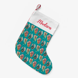 Petite Chaussette De Noël Motif succulent de cactus graphique abstrait