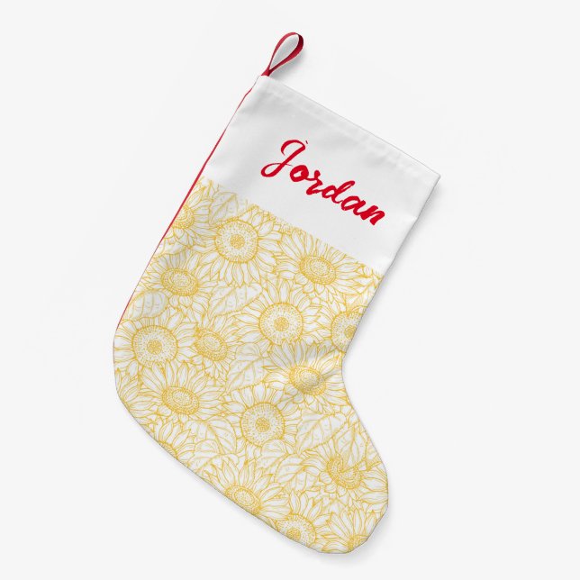 Petite Chaussette De Noël Motif Sunny Sunflower (Devant (Accrochage))