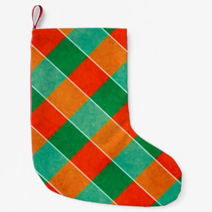 Petite Chaussette De Noël Motif tartan rouge et vert
