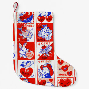 Petite Chaussette De Noël Motif timbre de la Saint-Valentin vintage des anné