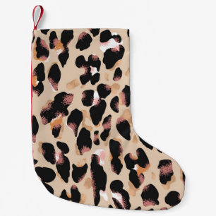 Petite Chaussette De Noël Motif transparent Empreinte de léopard