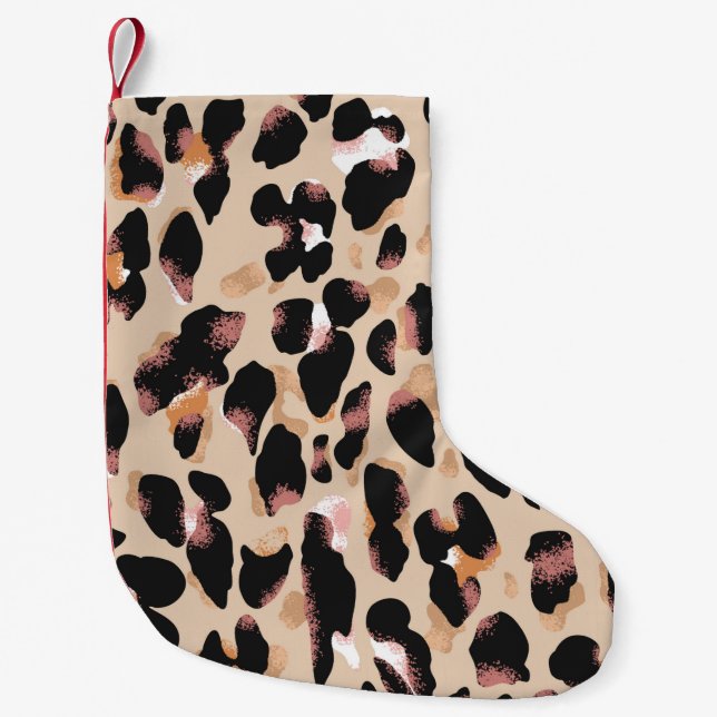 Petite Chaussette De Noël Motif transparent Empreinte de léopard (Devant)