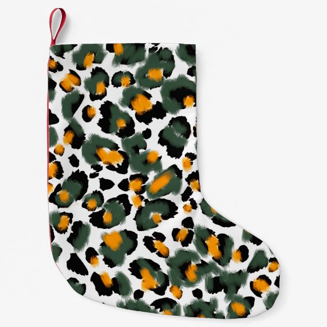 Petite Chaussette De Noël Motif transparent Empreinte de léopard (Devant)