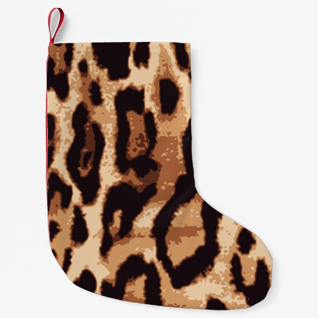 Petite Chaussette De Noël Motif transparent Empreinte de léopard (Devant)