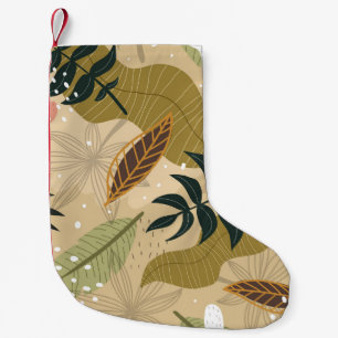 Petite Chaussette De Noël Motif tropical sans couture avec plantes, feuilles