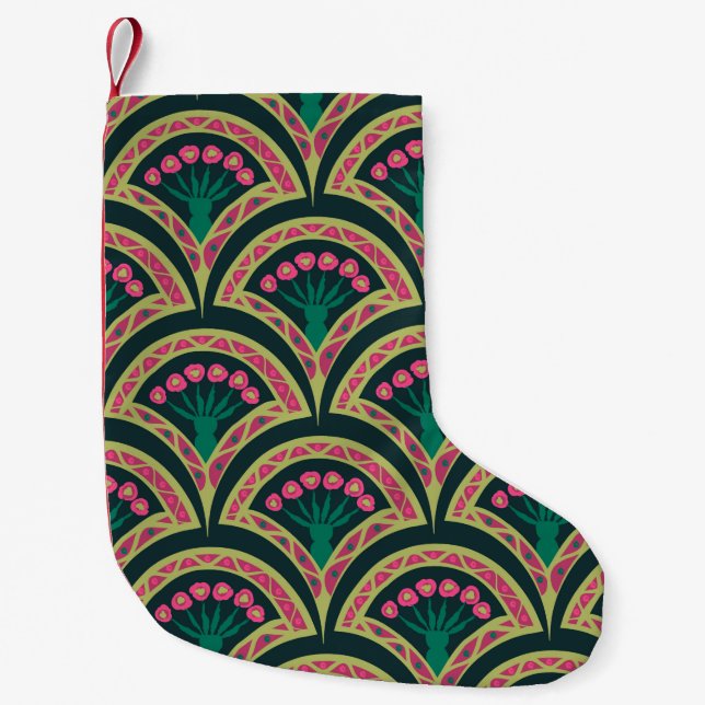 Petite Chaussette De Noël motif vert en forme de coque (Devant)
