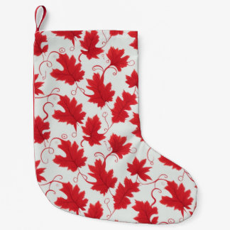 Petite Chaussette De Noël Motif vibrant de feuille d'érable rouge