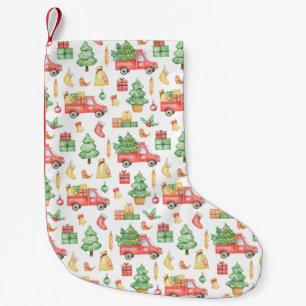 Petite Chaussette De Noël Motif Vintage de camion rouge Noël