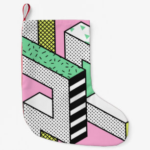 Petite Chaussette De Noël Motifs Abstraits Memphis sans joint avec géométrie