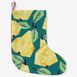 Petite Chaussette De Noël Motifs de poires : Aquarelle Élégance sans couture