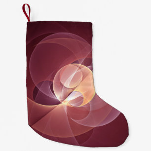 Petite Chaussette De Noël Mouvement Vin Moderne Abstrait Rouge Rose Fractal