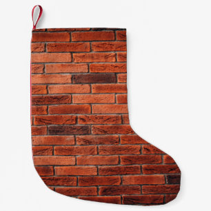 Petite Chaussette De Noël Mur de brique rouge texture grunge fond de la briq