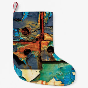 Petite Chaussette De Noël Mur en béton avec peinture abstraite