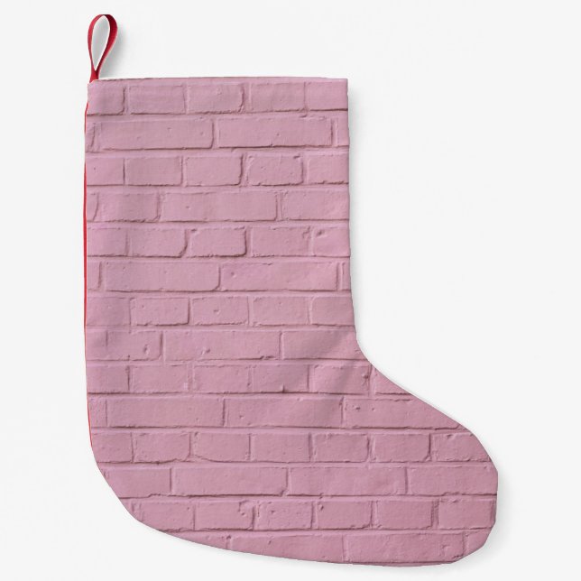 Petite Chaussette De Noël Mur en béton rose (Devant)