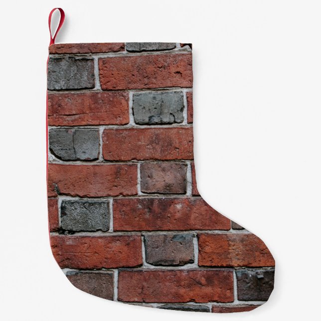Petite Chaussette De Noël Mur en brique (Devant)