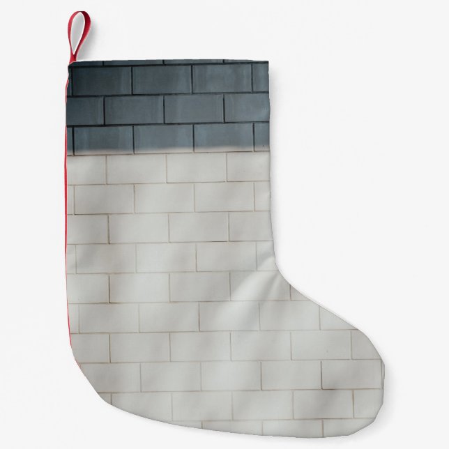 Petite Chaussette De Noël Mur en brique blanche (Devant)