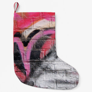 Petite Chaussette De Noël Mur peint rouge et blanc