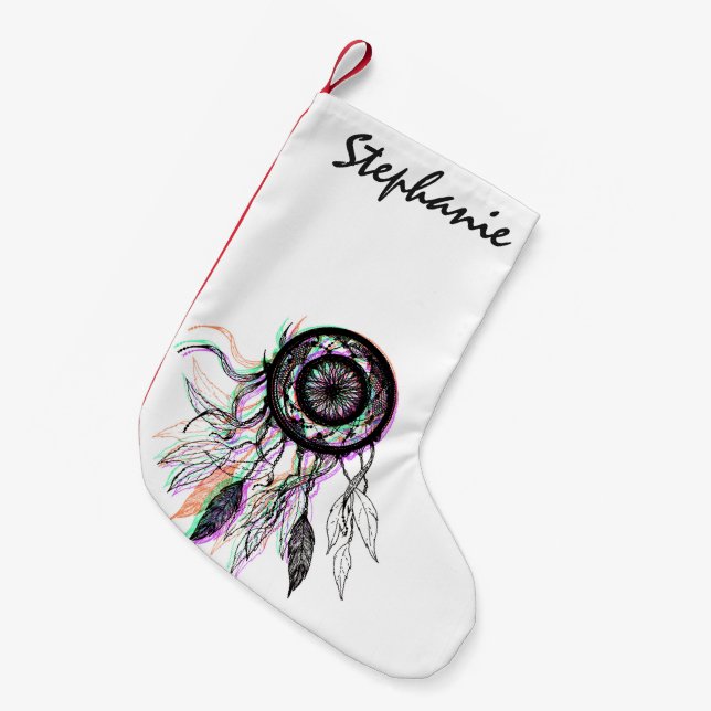 Petite Chaussette De Noël Natif américain artistique moderne Dreamcatcher (Devant (Accrochage))