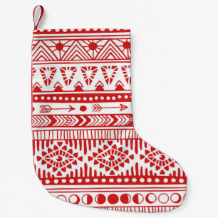 Petite Chaussette De Noël Native American : Red Ink Doodle.