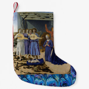 Petite Chaussette De Noël NATIVITÉ DE JÉSUS, ANGES par PIERO DELLA FRANCESCA